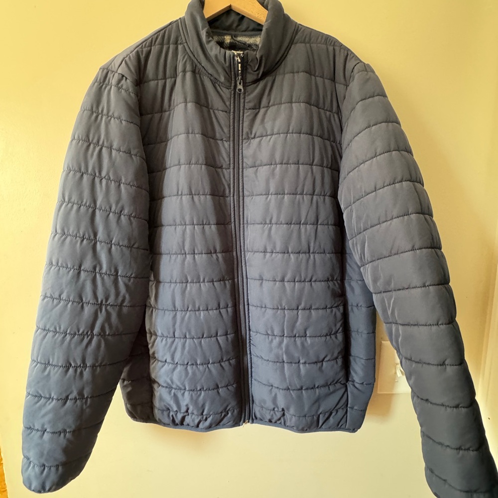 Voyager Forecast Puff Jacket Men Medium Blue Blanket Lined Quilted Gorp Hiking